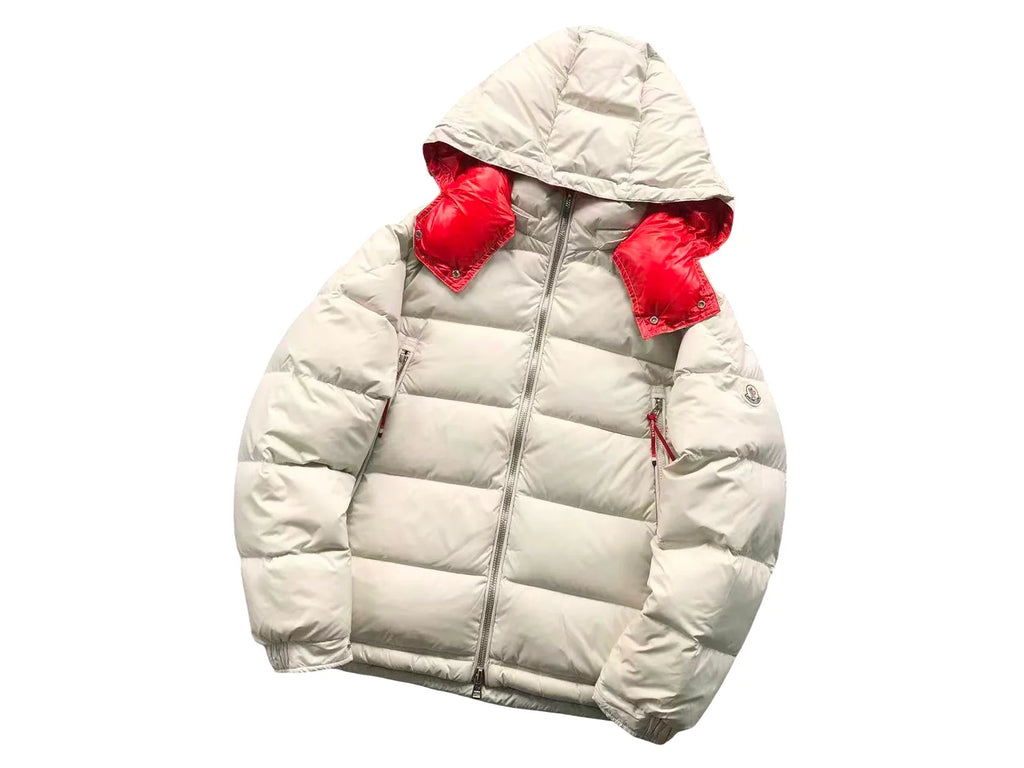 Moncler Poirier Down Jacket – White & Red