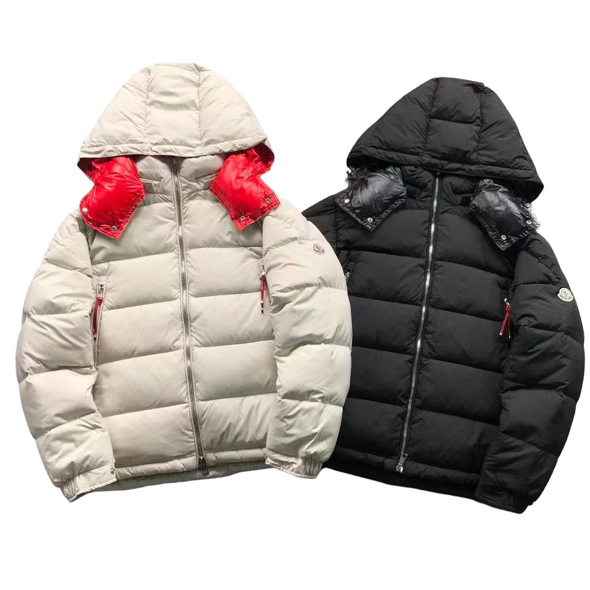 Moncler Poirier Down Jacket – White & Red