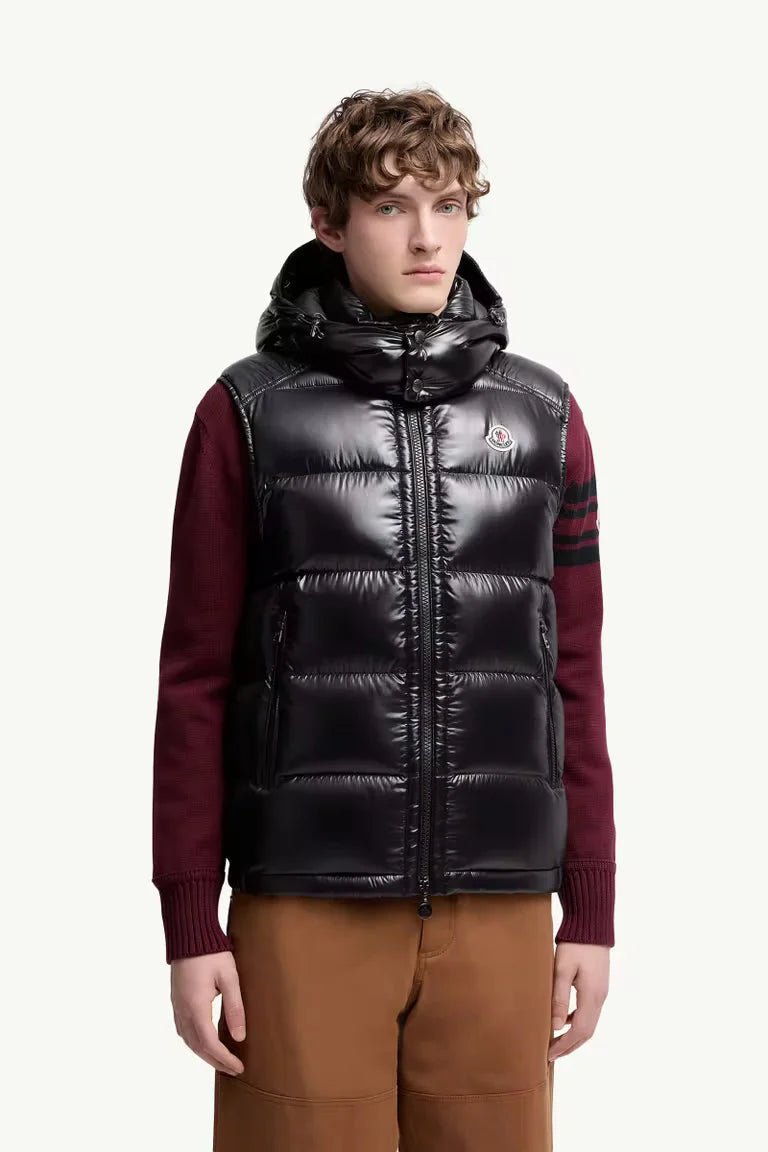 Moncler Hooded Down Vest – Black